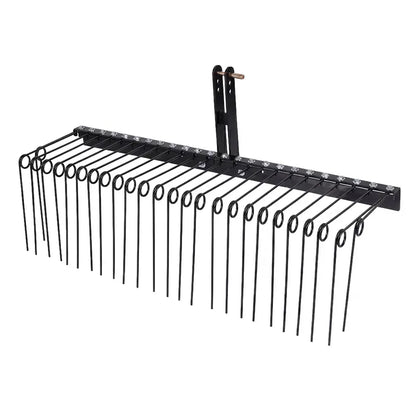60-Inch Tow-Behind Pine Straw Rake with 26 Steel Coil Tines for Landscaping and Leaf Cleanup