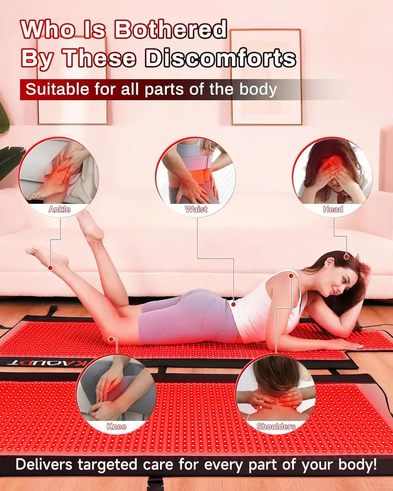 2025 Medical-Grade Red Light Therapy Mat  2570 LEDs, 73″ x 33″, Flexible TPU Construction