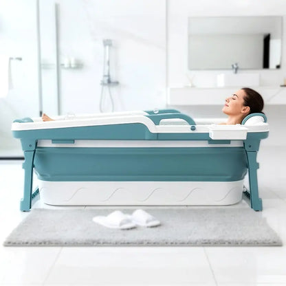 Serenelife 59-Inch Foldable Adult Bathtub ¡ª Portable Ice Bath, Hot Soak, or Spa Tub for Recovery