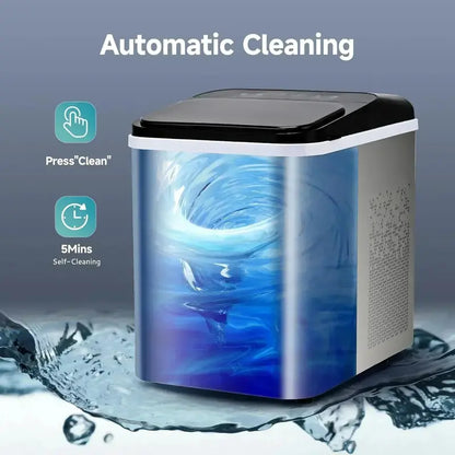 EUHOMY Countertop Nugget Ice Maker  Produces Chewable Ice in 8 Minutes with Self-Clean