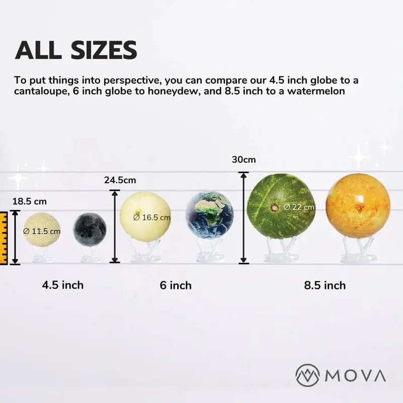 MOVA 4.5″ Light-Powered Self-Rotating Globe  Earth Model with Animated Clouds