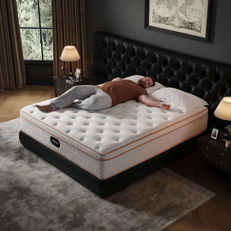 14-Inch Queen Hybrid Mattress with Cooling Gel Memory Foam and Zoned Pocket Springs | CertiPUR-US Certified, Pressure-Relieving & Motion-Isolating Bed-in-a-Box