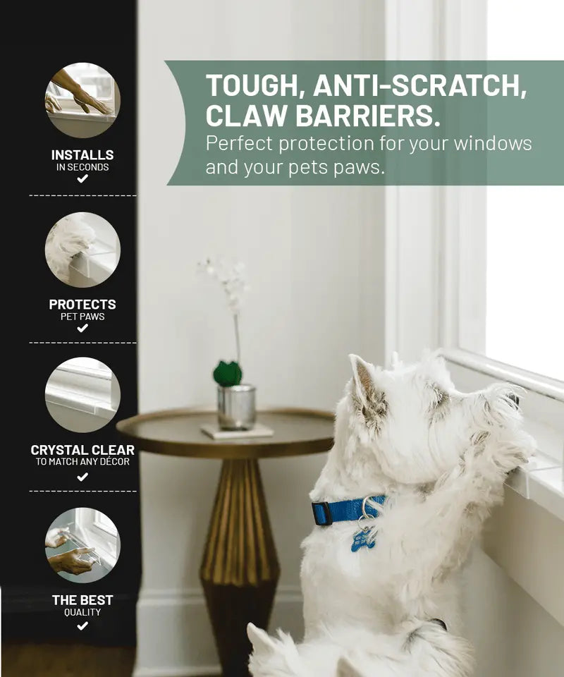 CLAWGUARD Window Sill Protector. Strong Invisible Protection from Dog and Cat Scratching, Chewing, Slobbering and Clawing (29.5 in. x 2.5 in.)