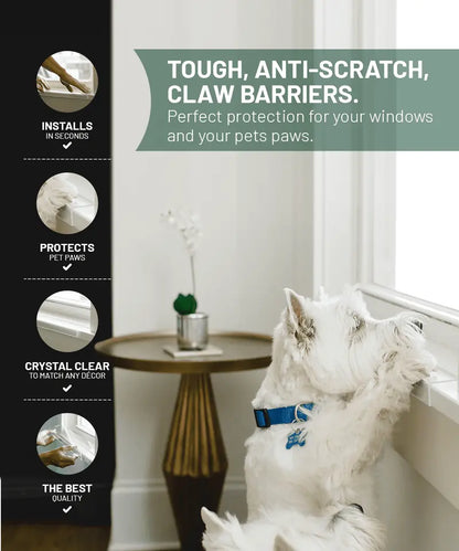 CLAWGUARD Window Sill Protector. Strong Invisible Protection from Dog and Cat Scratching, Chewing, Slobbering and Clawing (29.5 in. x 2.5 in.)