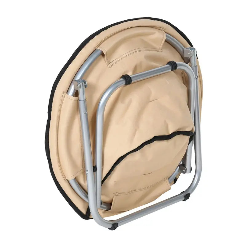 Folding Pet Cot Chair  Elevated Cat Bed, Paw Print Papasan Chair