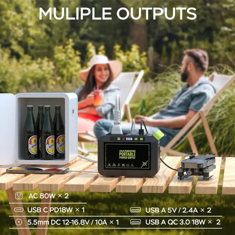 88Wh Portable Solar Power Station  Compact Lithium Battery Generator with AC Outlet & 120W Peak Output for Camping