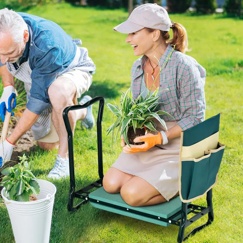 Heavy-Duty Folding Kneeler Bench  Gardening Pad with Cushioned Support