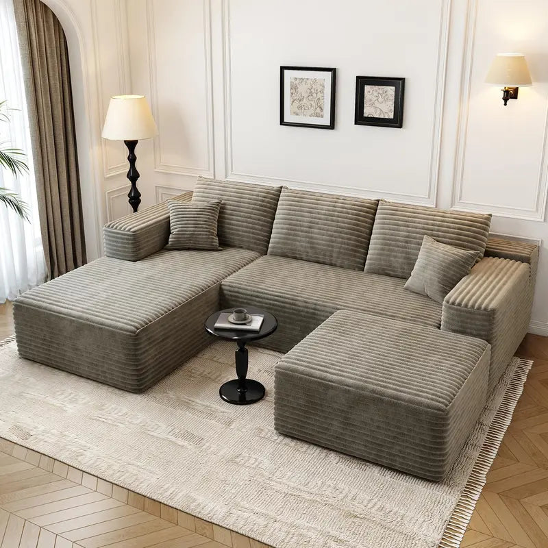 Cloud Modular L-Shaped Sectional Sofa  107.5-Inch Minimalist Corner Lounge with Deep Seating