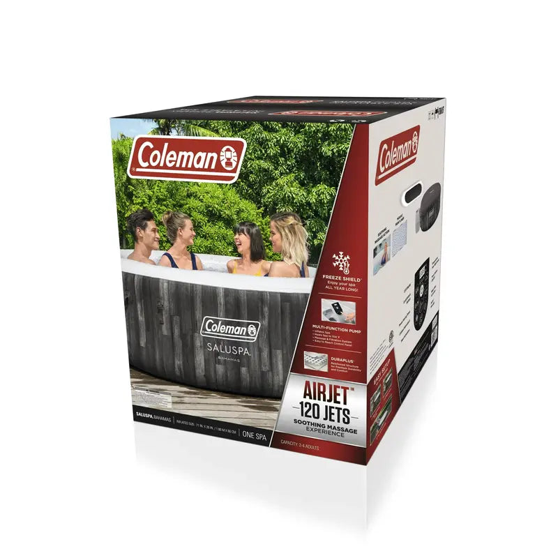 Coleman 71″ x 26″ Bahamas AirJet Inflatable Hot Tub  Outdoor Spa