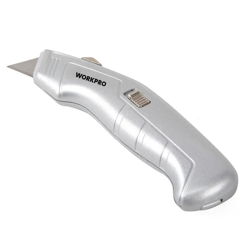 Retractable Utility Knife with Integrated Blade Storage Compartment