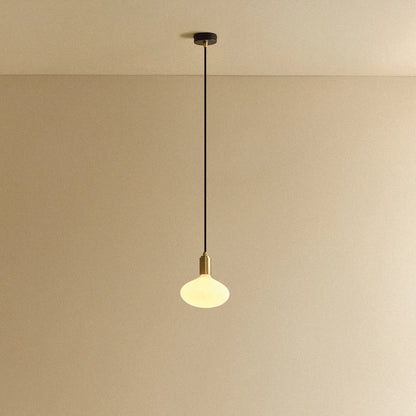 Oval Pendant Light in Brass
