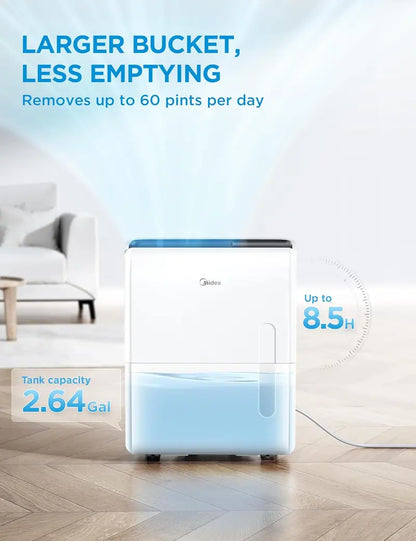 Energy StarCertified 50-Pint Dehumidifier  Efficient 4,500 Sq. Ft. Coverage for Basements, Bathrooms & Large Rooms