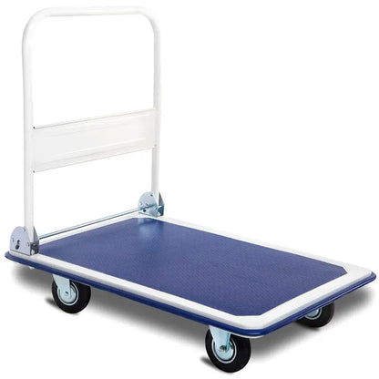 Heavy-Duty Folding Platform Cart  660 LB Capacity Flatbed Dolly with Smooth-Rolling Casters