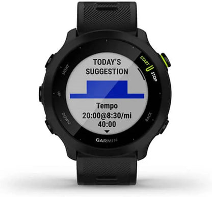 Garmin Forerunner 55 GPS Running Watch with Heart Rate Monitoring and PacePro Training