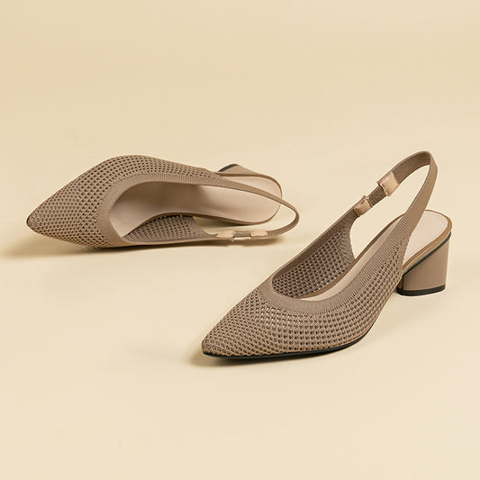 Chaussures à Talons Blocs et Bout Pointu