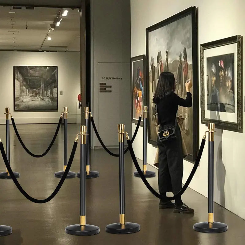 6-Piece Stainless Steel Stanchion Set  Queue Management System for Events and Venues