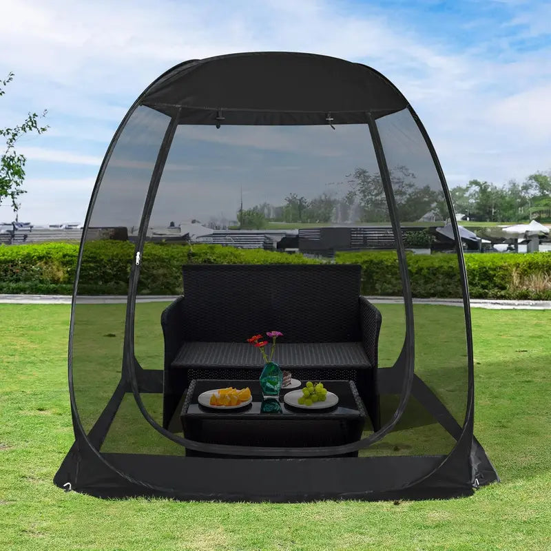 Igloo-Style Screen Gazebo  Mosquito-Proof Canopy Tent for 615 People, Ventilated & Spacious