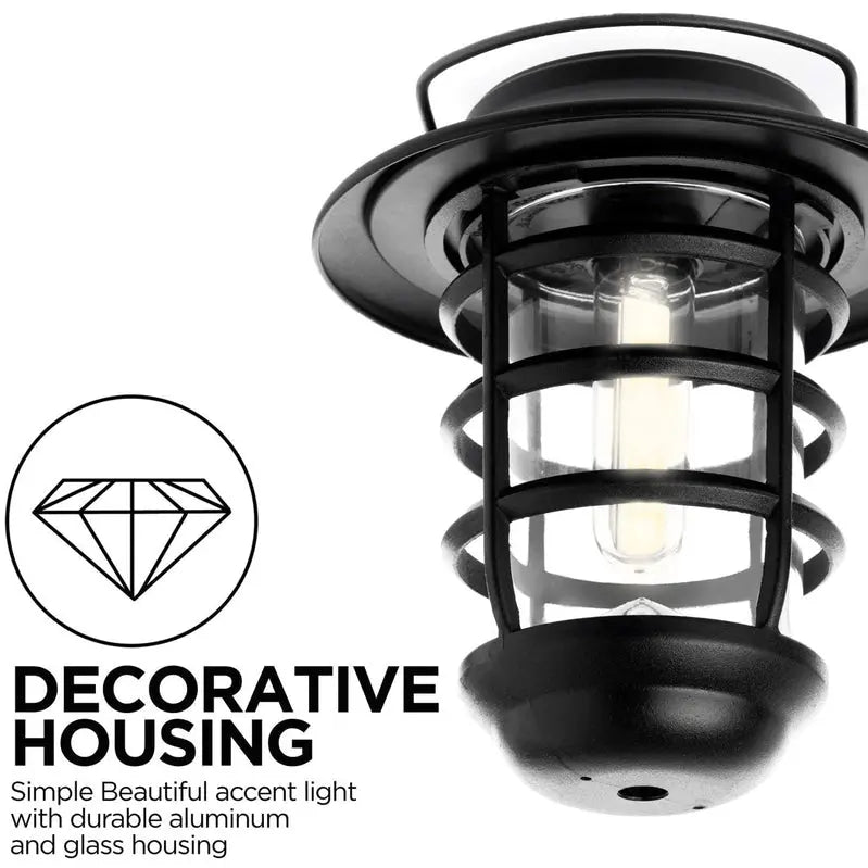 Home Zone Security Solar-Powered Outdoor Wall Lantern  Decorative Glass Design, No Wiring Required