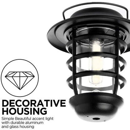 Home Zone Security Solar-Powered Outdoor Wall Lantern  Decorative Glass Design, No Wiring Required