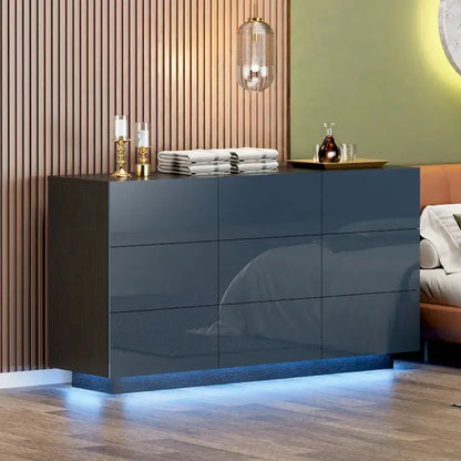 9-Drawer Dresser Tower  Lighted Bedroom Storage Cabinet with Vertical Organization