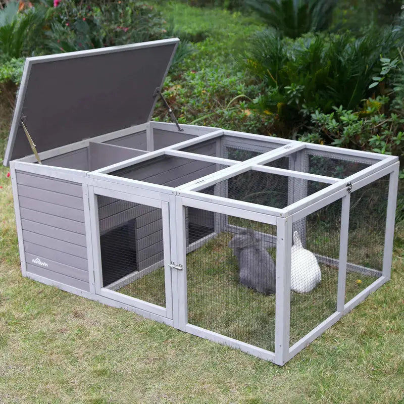Aivituvin Outdoor Rabbit Hutch  Spacious Weather-Resistant Playpen Enclosure