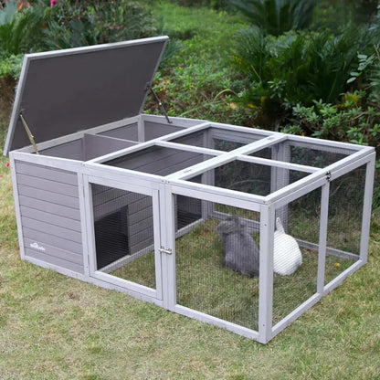 Aivituvin Outdoor Rabbit Hutch  Spacious Weather-Resistant Playpen Enclosure