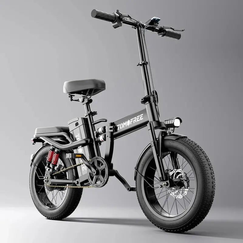Tomofree T1 1200W High-Speed Folding E-Bike  31 MPH, 48V 20Ah, 16×3″ Snow Tires, LED Display, 330 lb Load Capacity