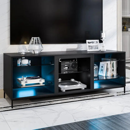 Hommpa LED TV Stand for 70  TV Modern Entertainment Center