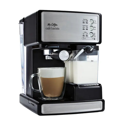 Mr. Coffee Cafe Barista Espresso Machine  Dual-Function Black & Silver Coffee and Espresso Maker