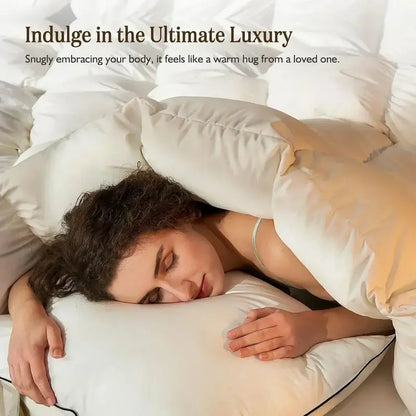 Organic Down Duvet  Queen Size, 100% Cotton Cover, Hypoallergenic & Cloud-Like Fill