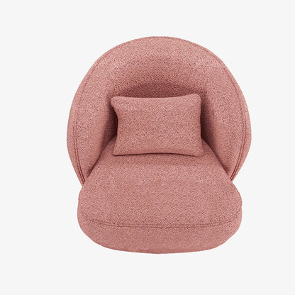 Fauteuil design boucl  rose Pablo