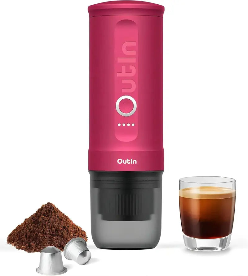 Compact USB-C Espresso Maker — Portable Electric Coffee Machine for Cars, RVs, Hiking & Offices with Ground & NS Capsule Compatibility