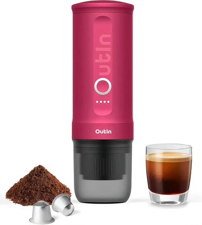 Compact USB-C Espresso Maker — Portable Electric Coffee Machine for Cars, RVs, Hiking & Offices with Ground & NS Capsule Compatibility
