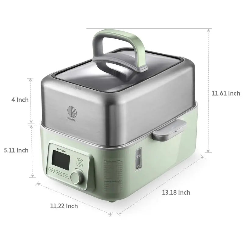 BUYDEEM 5-Quart Digital Electric Food Steamer  Multi-Layer Healthy Cooking Appliance