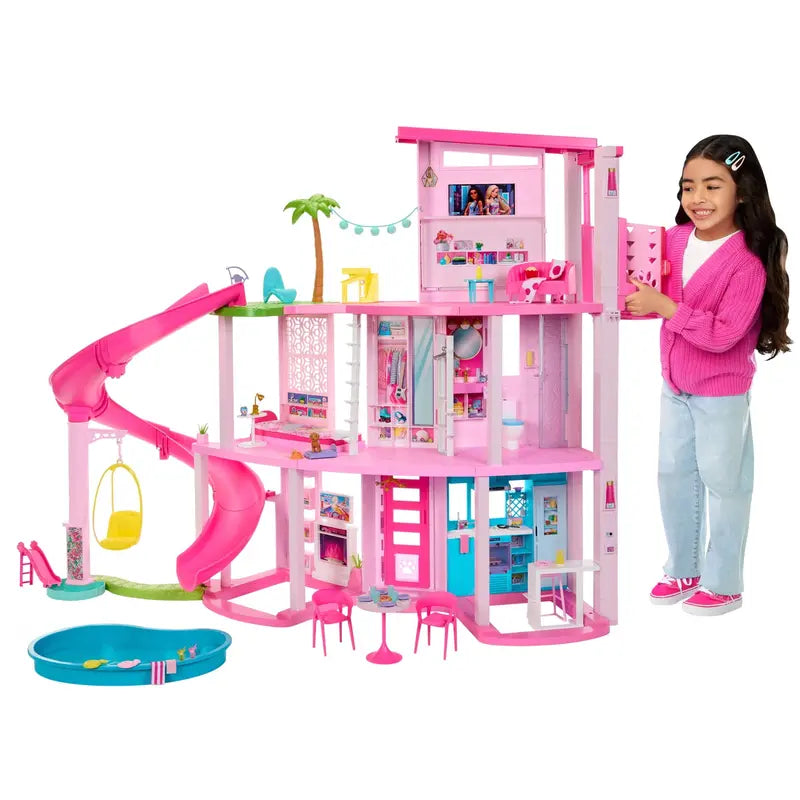 Barbie Dreamhouse Pool Party Dollhouse  3-Story Playset with Slide, 10 Interactive Areas & 75+ Accessories