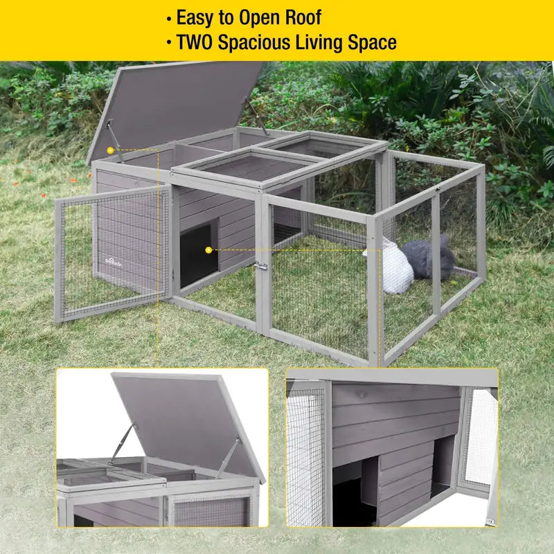 Aivituvin Outdoor Rabbit Hutch  Spacious Weather-Resistant Playpen Enclosure