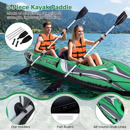 11.5-Foot Tandem Kayak for Adults  Aluminum Paddles Included, Ideal for Lakes, Rivers & Fishing