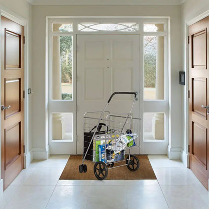 Jumbo Capacity Folding Shopping Cart  Multi-Use Carrier for Groceries, Luggage & More