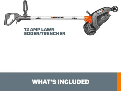 12-Amp 7.5-Inch Electric Lawn Edger & Trencher  Heavy-Duty Yard Tool in Orange and Black