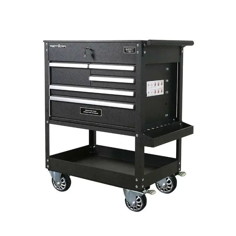 5-Drawer Black Tool Utility Cart  32.75-Inch Rolling Workbench with Heavy-Duty Casters