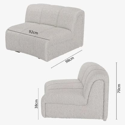 Chauffeuse d angle pour canap  modulable en tissu bouclette gris-cr me H l ne