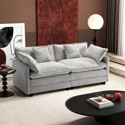 ihanherry 146-Inch Modern U-Shaped Modular Cloud Sofa  Customizable Layout