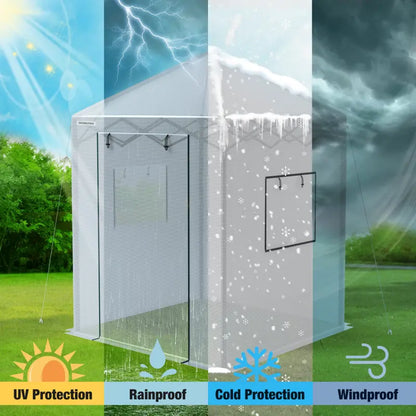 WORKPRO 8′ × 6′ Freestanding Portable Greenhouse  Easy-Assembly Growing Tent