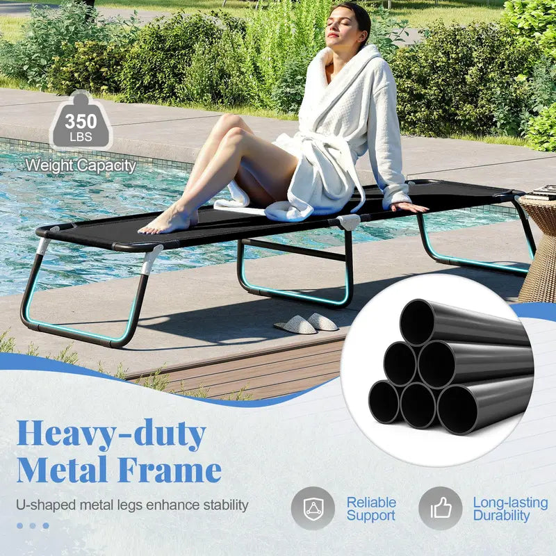 Heavy-Duty Foldable Camping Cot with Non-Slip Feet for Adults & Kids