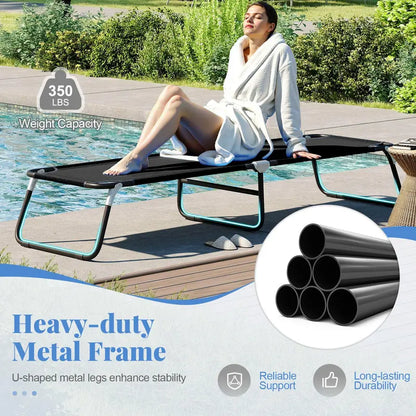 Heavy-Duty Foldable Camping Cot with Non-Slip Feet for Adults & Kids