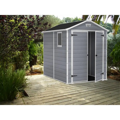 Manor 6 ft. x 7.5 ft. Compact Plastic Storage Shed