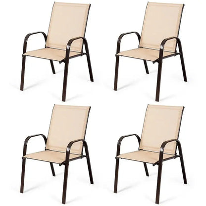 Costway 4-Piece Patio Chair Set  Armrest Garden & Deck Seating
