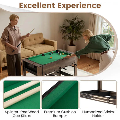 48-Inch Multi-Game Table Featuring Foosball and Pool for Adults