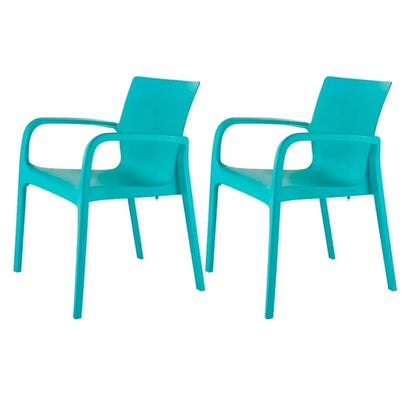 Alissa All-Weather Stackable Dining Armchairs  Resin Outdoor Seating Set of 2