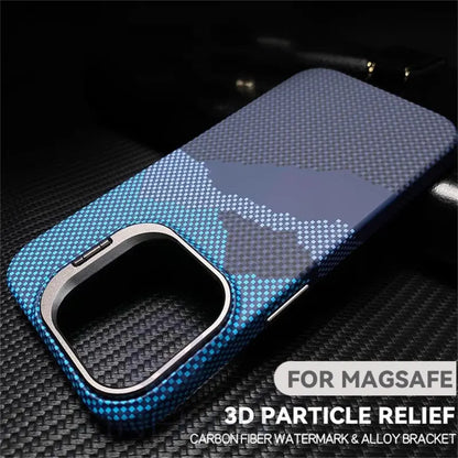 MagSafe-Compatible iPhone Case with Alloy Mount Bracket & 3D Texture Relief